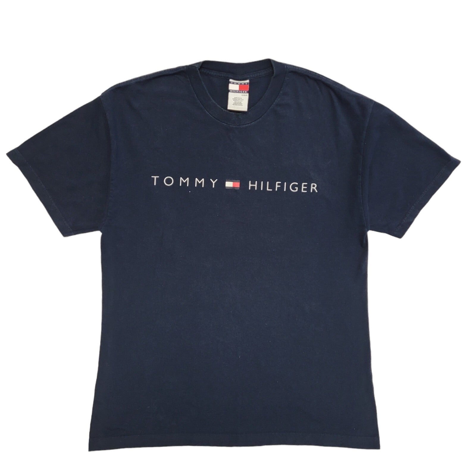 Tommy Hilfiger Navy Blue Vintage 90s T-Shirt Uk Men's Size XL