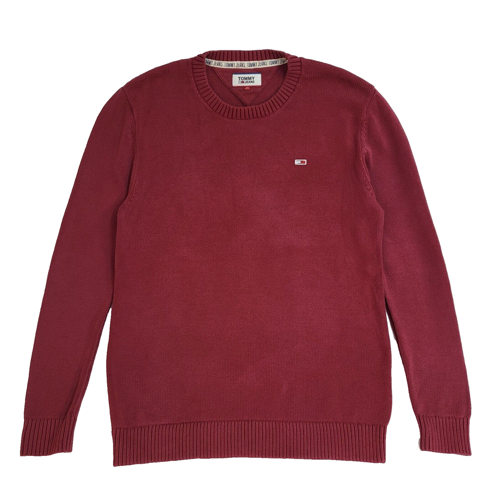 Tommy Jeans Vintage 90's Burgundy Jumper UK Men's Size M