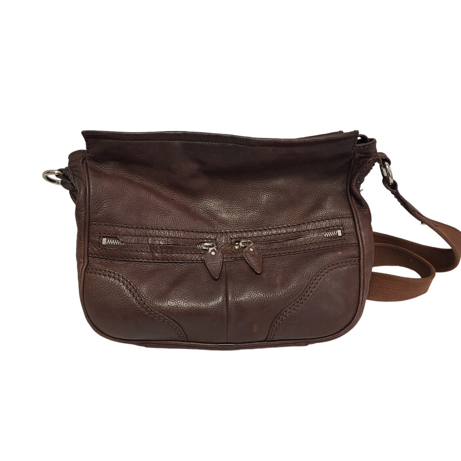 Radley Brown Zip Leather Medium Shoulder Bag Uk Women's Size 11" x 12"