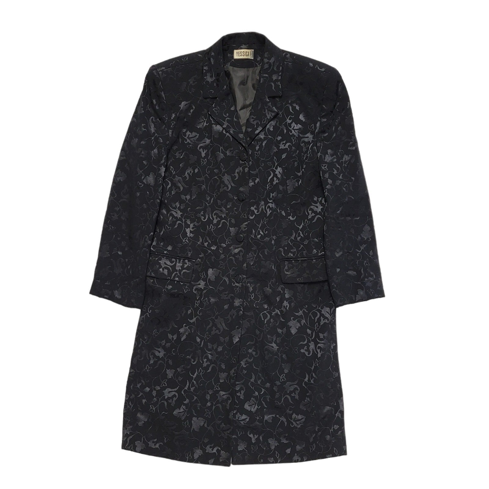 Yessica Vintage 80's Black Evening Formal Over Coat Women's UK Size 12
