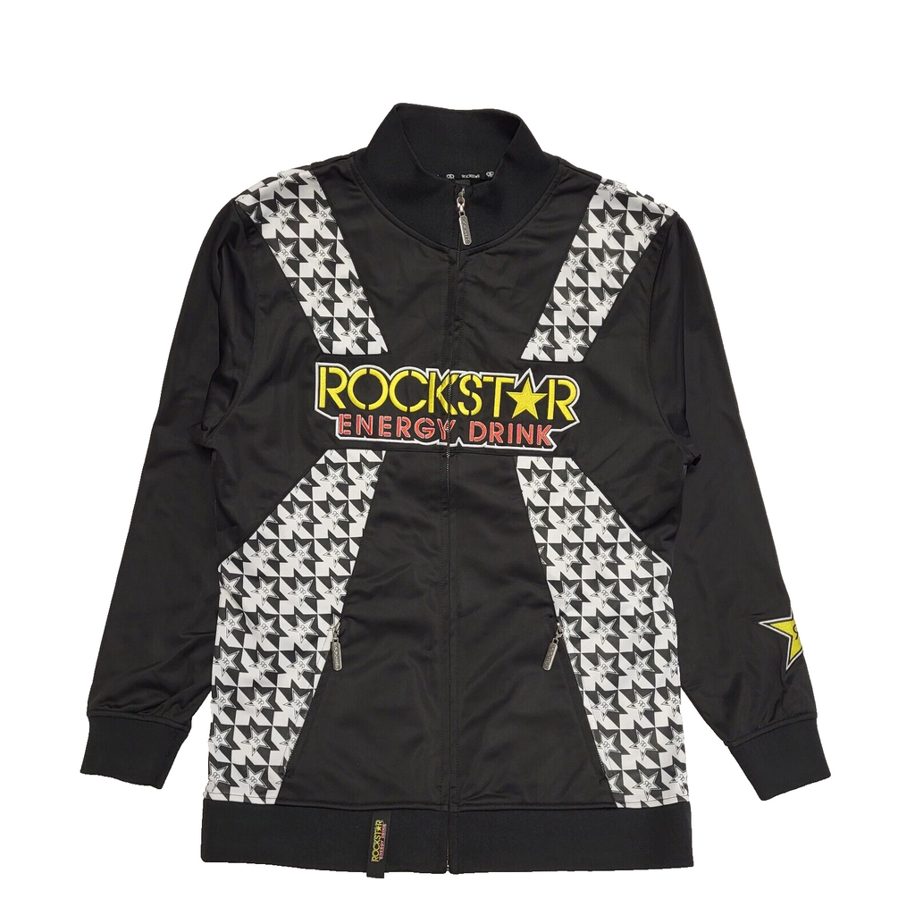 Rockstar Vintage 90's Energy Drink Black & White Full Zip Jacket Men's UK Size L