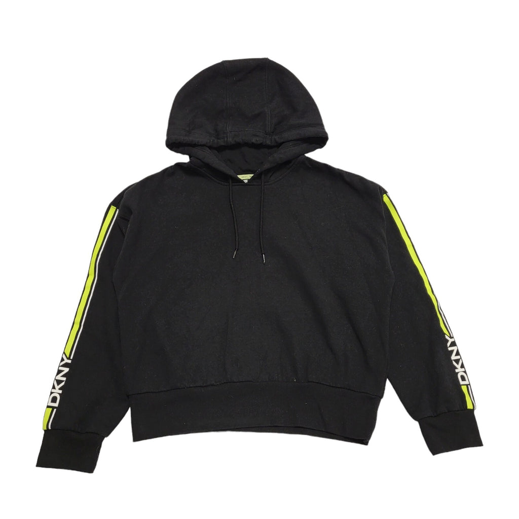 DKNY Black Cropped Hoodie UK Women's Size Large