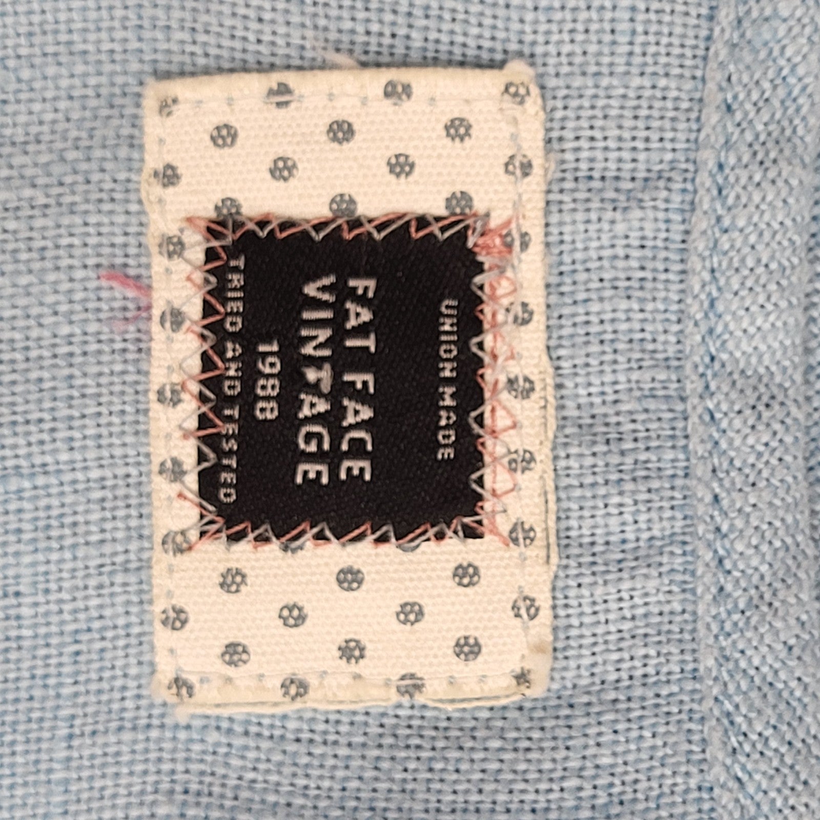 Fat Face Dress Linen Baby Blue A-Line Dress Women's 14