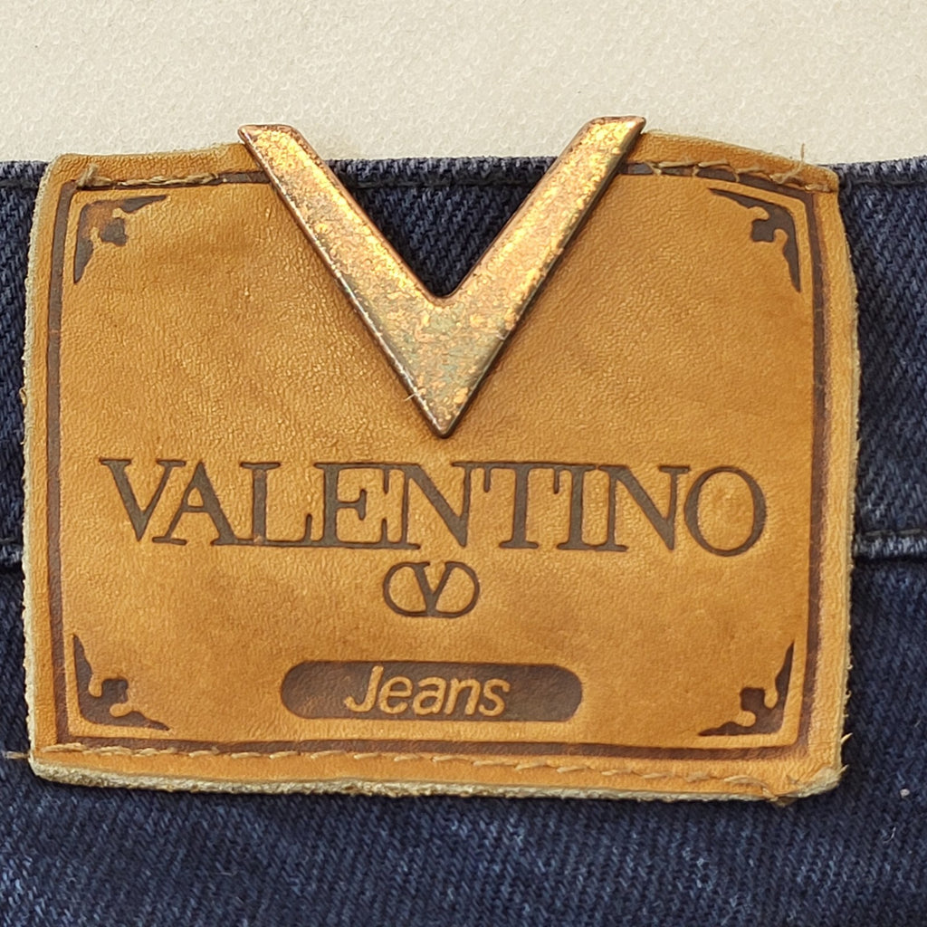 Valentino Vintage Blue High Waist Mom Jeans Size UK 12-14 W31 L28