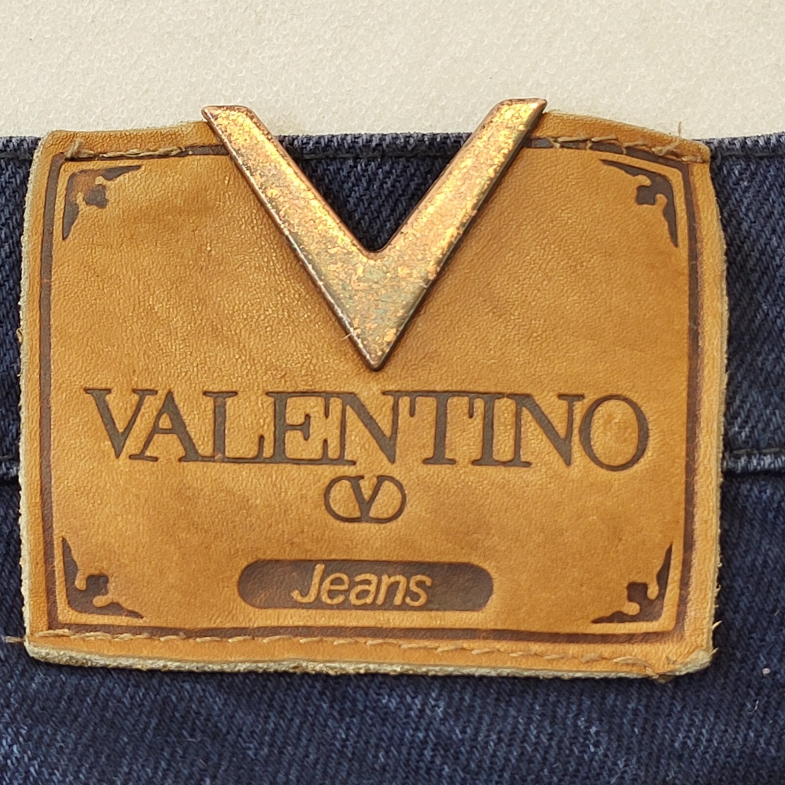 Valentino Vintage Blue High Waist Mom Jeans Size UK 12-14 W31 L28