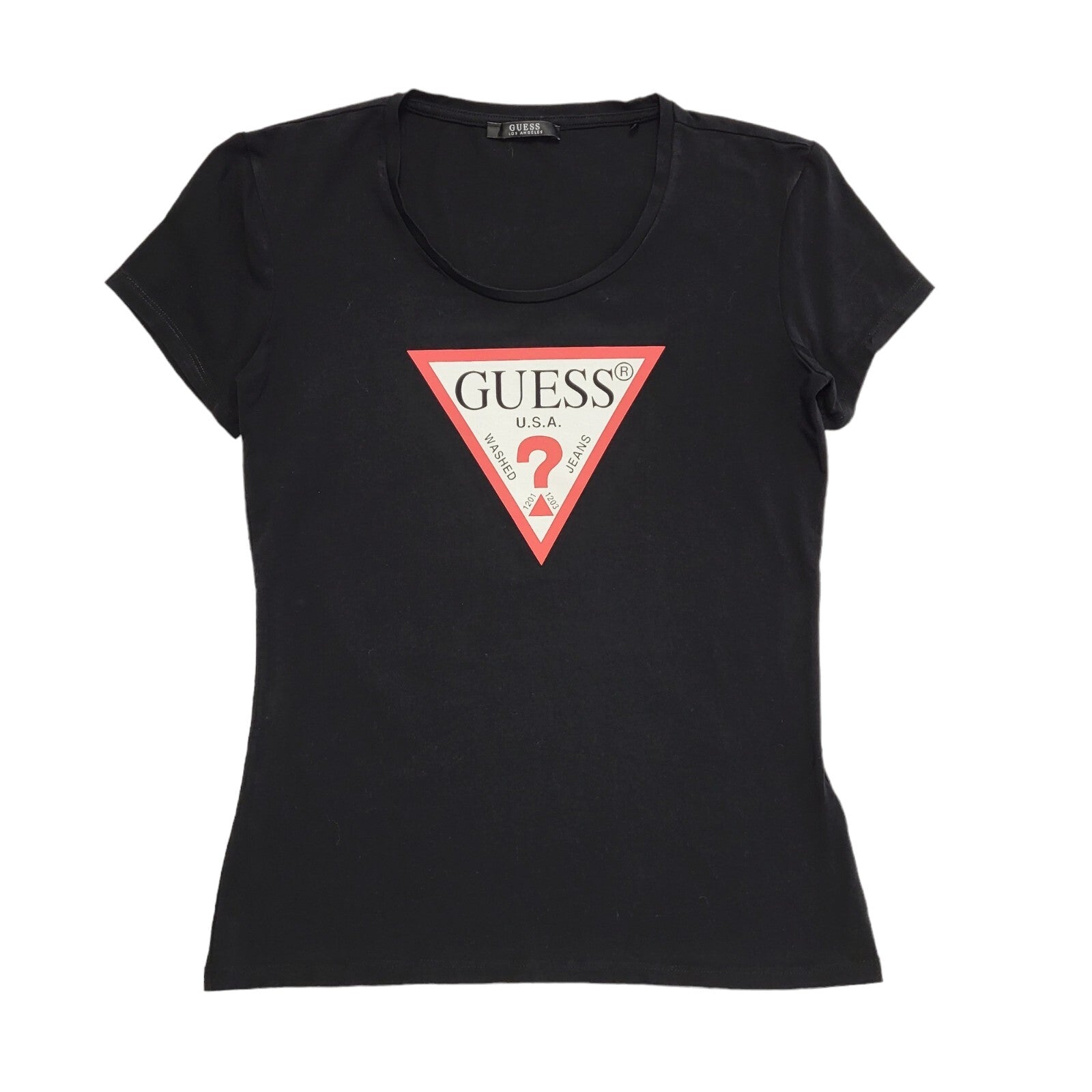 Guess Vintage Y2K  Black Short Sleeve Round Neck T-Shirt Womens UK Size 12