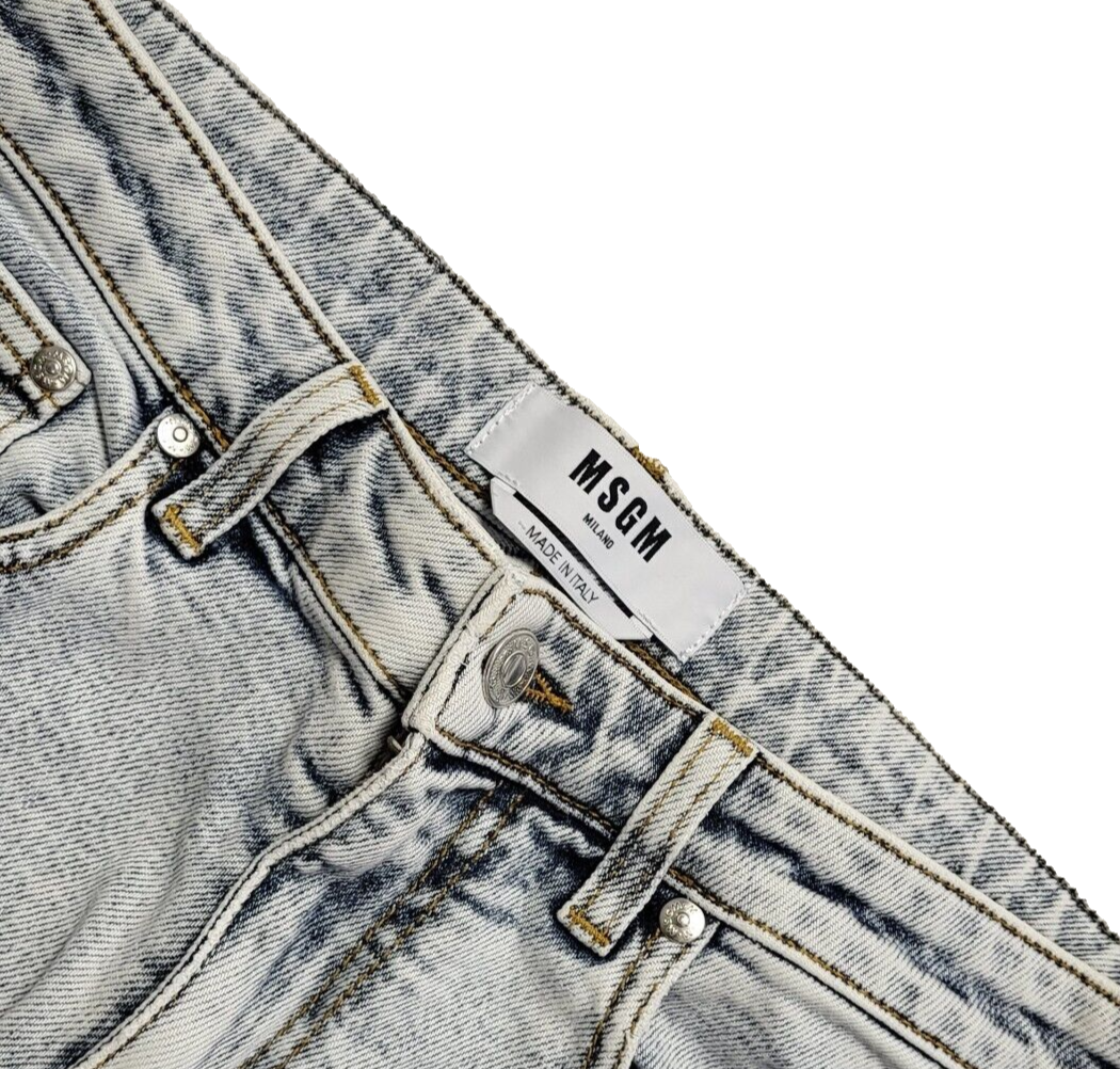 MSGM Vintage Y2k Light Blue 3/4 Length Jeans Womens UK Size 10 W28 L24