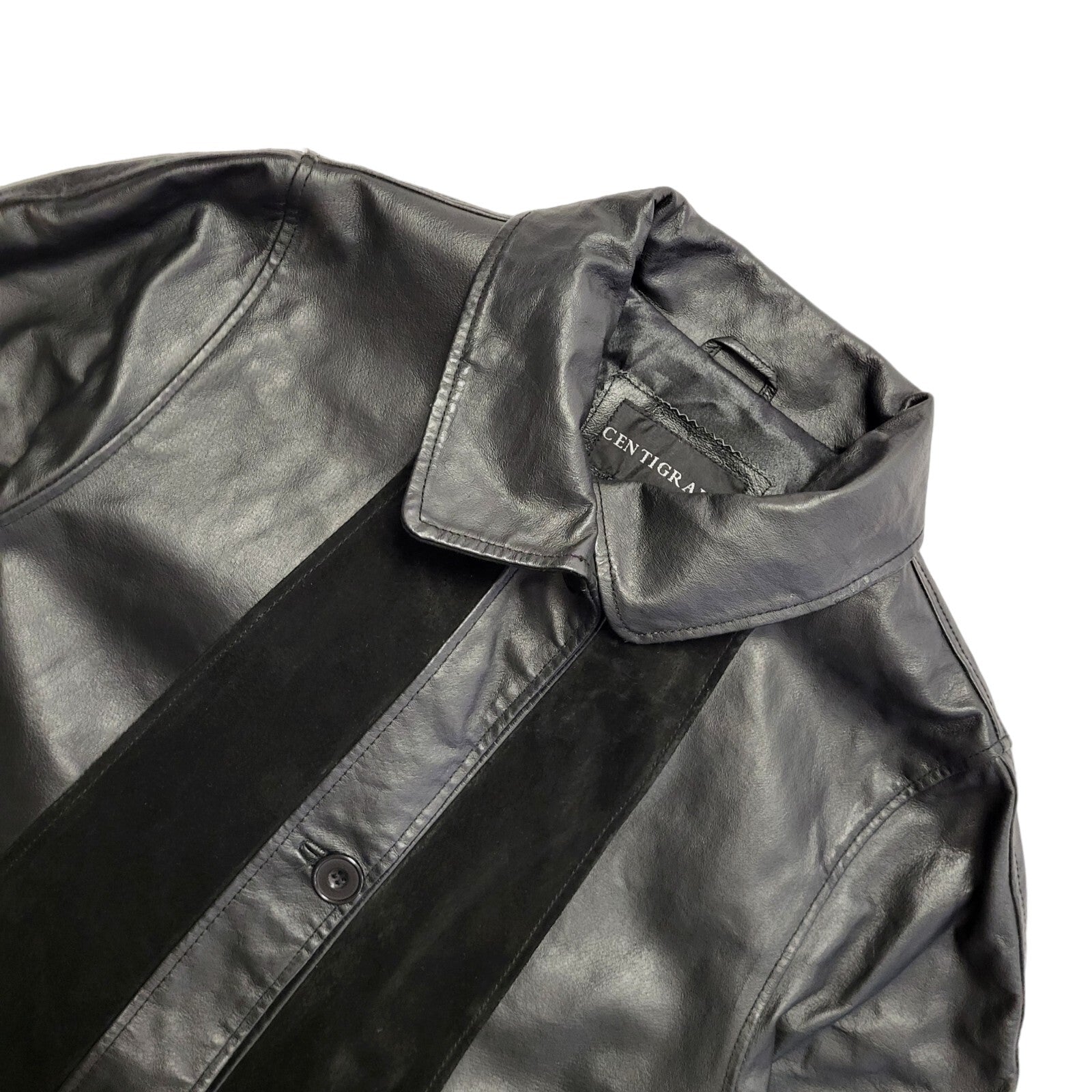 Centigrade Vintage 90s Black Zip Up Leather Coat Uk Women's Size XL