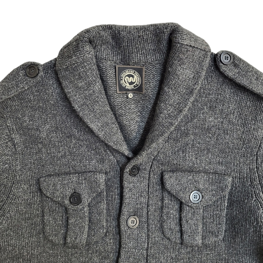 Peter Werth 90s Grey Wool Button Jacket Uk Men's Size Medium