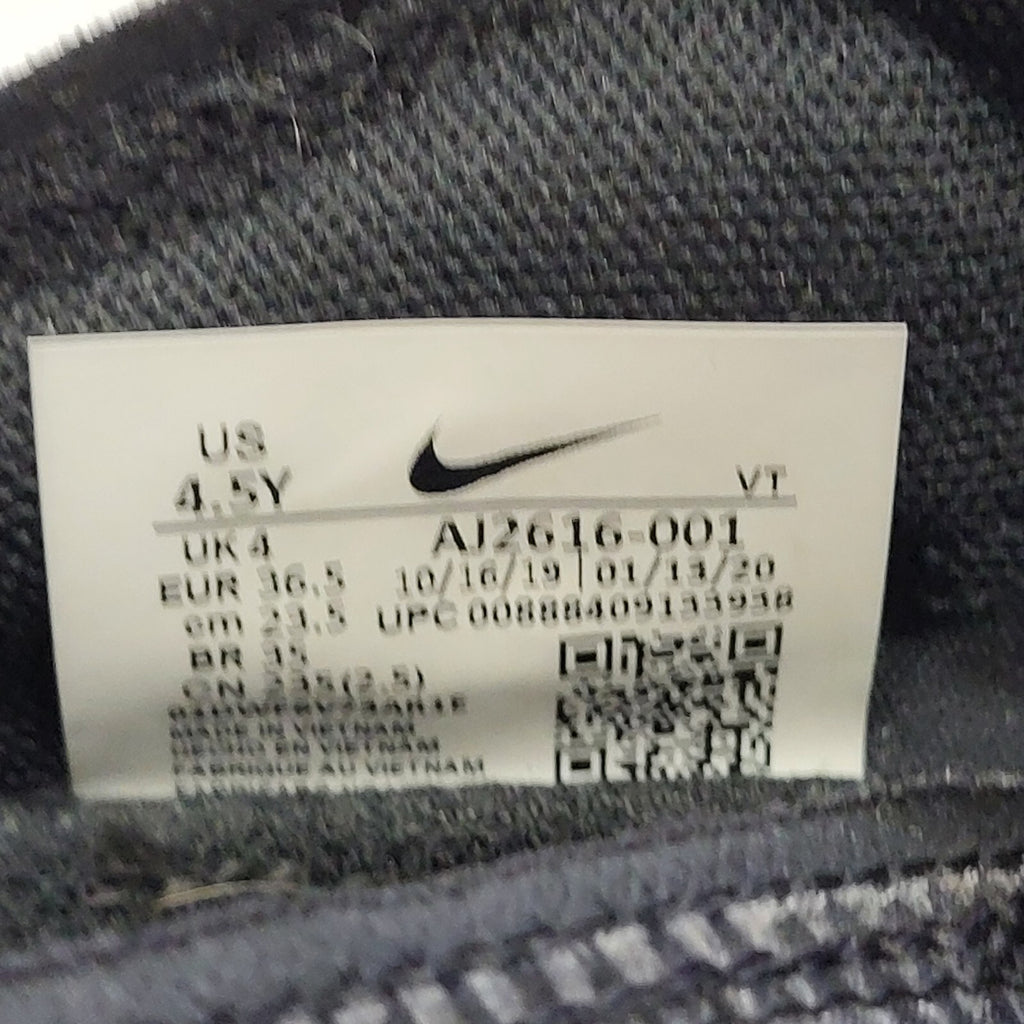 Nike Vapormax 2019 Grey Black Canvas Lace-Up Sports Trainers Girl's Uk Size 4