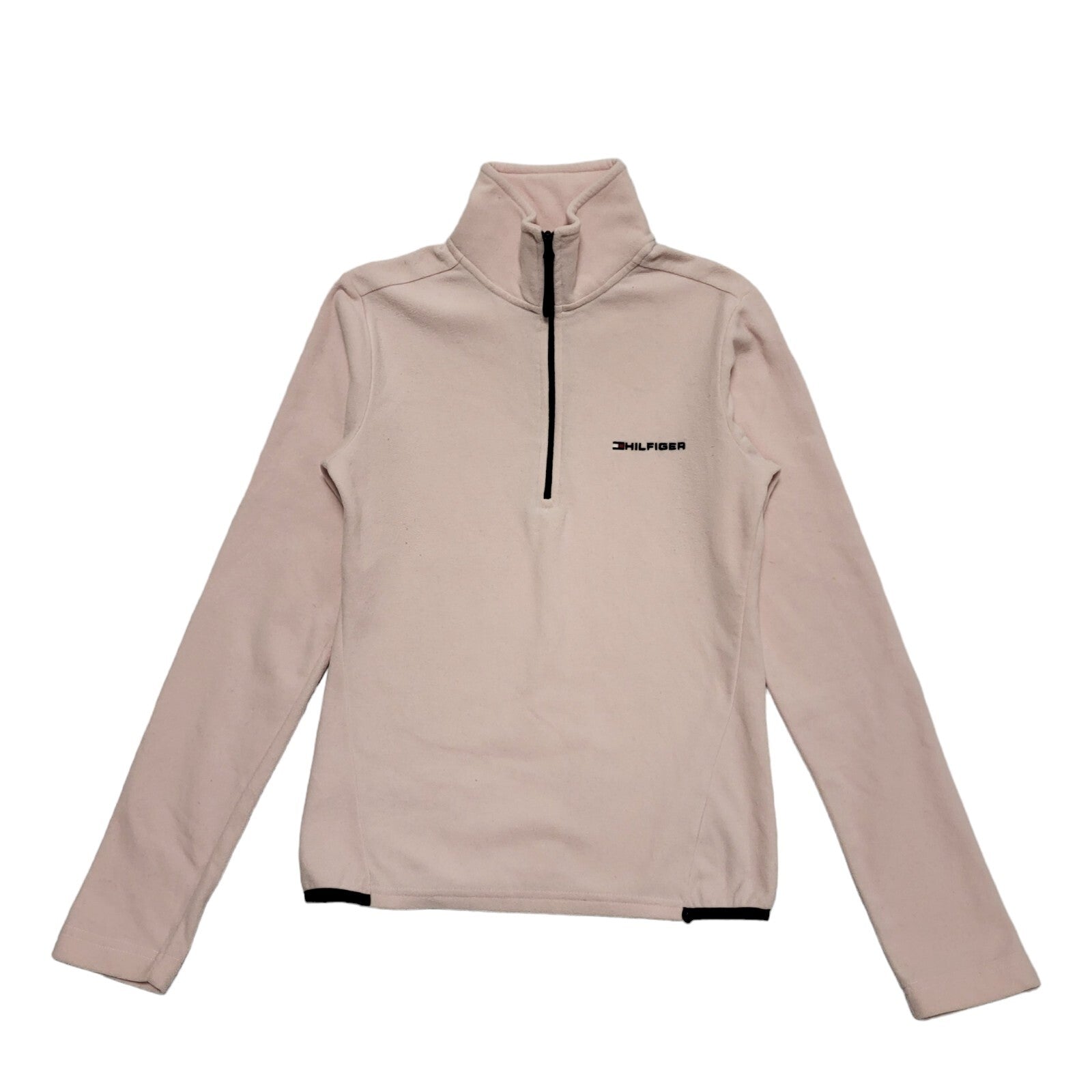 Tommy Hilfiger Vintage Y2K Pink 1/4 Zip Fleece Sweatshirt Womens UK S