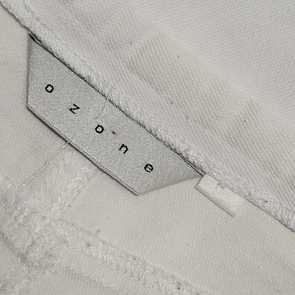 Ozone White Y2k Zipped Short Denim Skirt Uk Women's Size 12/14