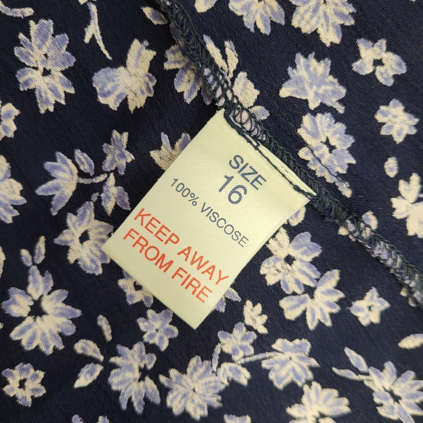 Debenhams 90s Vintage Blue & White Floral Cap Sleeve Dress Women's Size 16