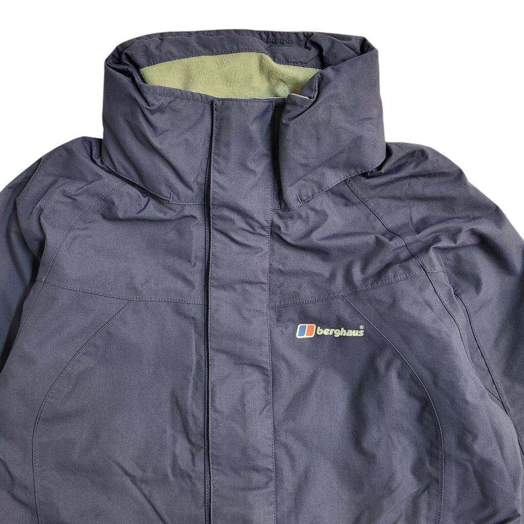 Berghaus AQ2 Navy Blue Vintage 90s Hooded Jacket Uk Women's Size 8