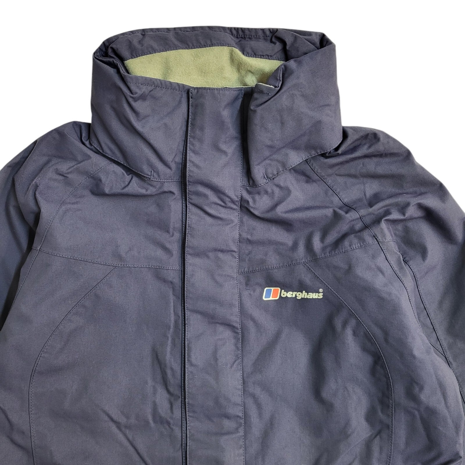 Berghaus AQ2 Navy Blue Vintage 90s Hooded Jacket Uk Women's Size 8