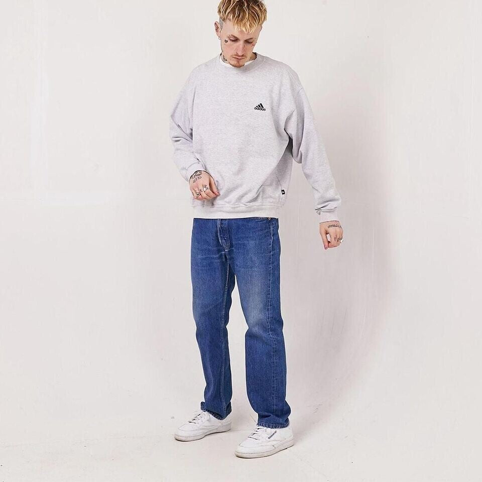 Adidas Grey Vintage 90s Sweatshirt Uk Men's Size 2XL