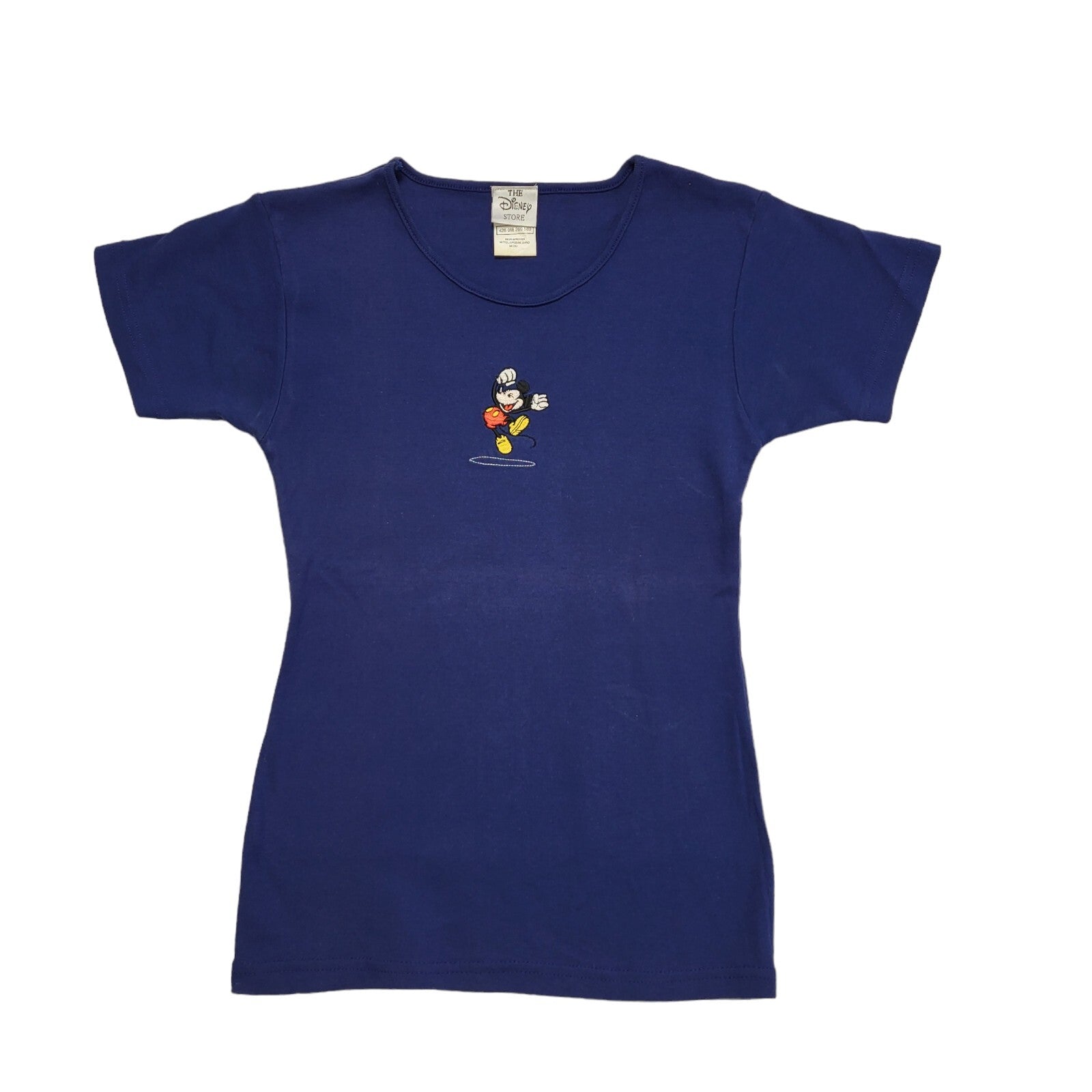Disney Store 90s Vintage Blue Mickey Mouse Tee Women's UK Size XS