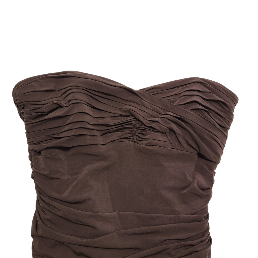 Coast Brown Vintage 90's Ruched Strapless Bandeau Top Womens UK Size 12