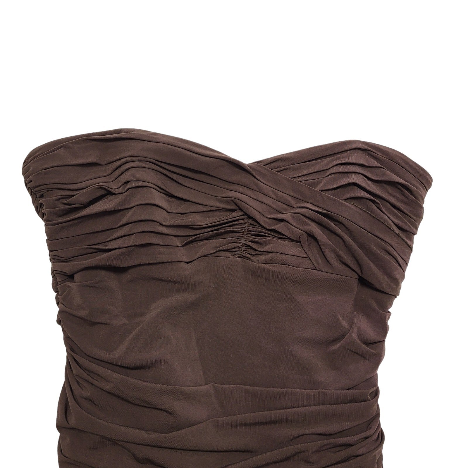 Coast Brown Vintage 90's Ruched Strapless Bandeau Top Womens UK Size 12