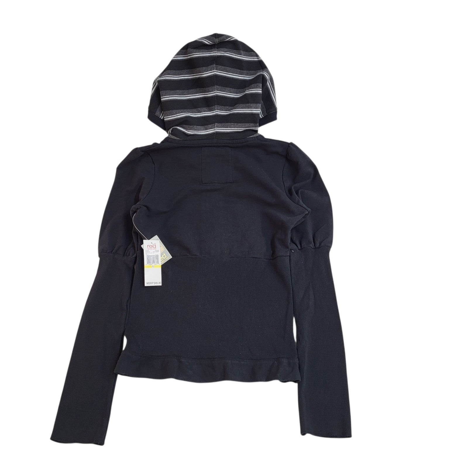 Red Marcecko Sweatshirt Hoodie Black Striped UK Women's Size M Bnwt