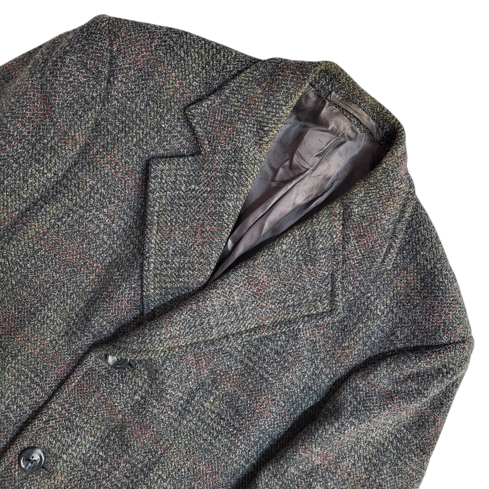 Withers Littlewood Grey 70s Button Vintage Overcoat Uk Men's Size Large