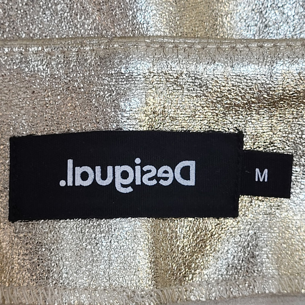 Desigual Dress Trousers Gold Tapered Leg Uk Women's M W28 L26