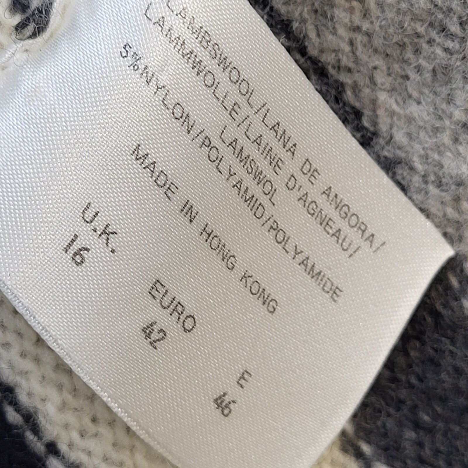 Essence 90s Vintage Grey Striped Button Up Cardigan UK Women's Size 16