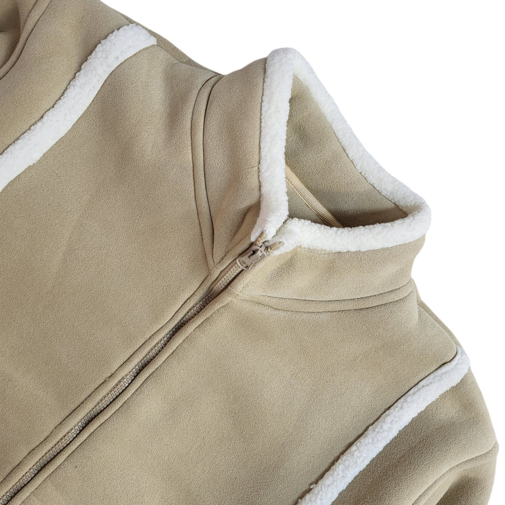 Edinburgh Woolen Mill Beige Vintage 90's Full Zip Coat UK Women's Size 18/20