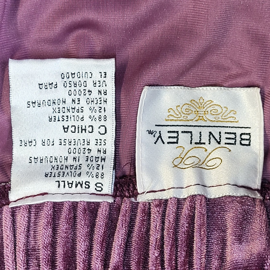 TR Bentley 90's Vintage Purple Velour Long Skirt Women's S W26