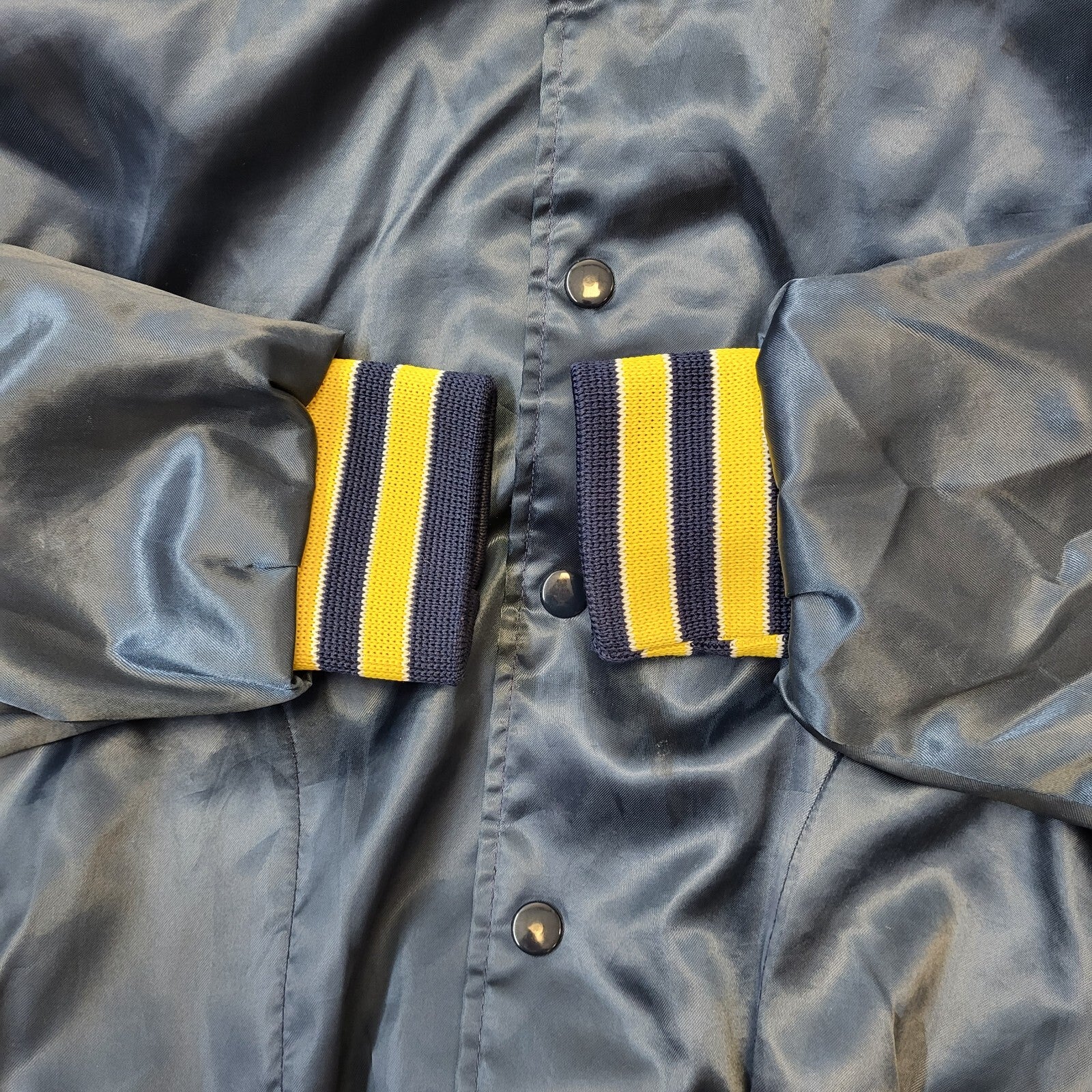 Aristo Jac Vintage 90s Navy Snap Fasten Bomber Jacket Men's Size Large