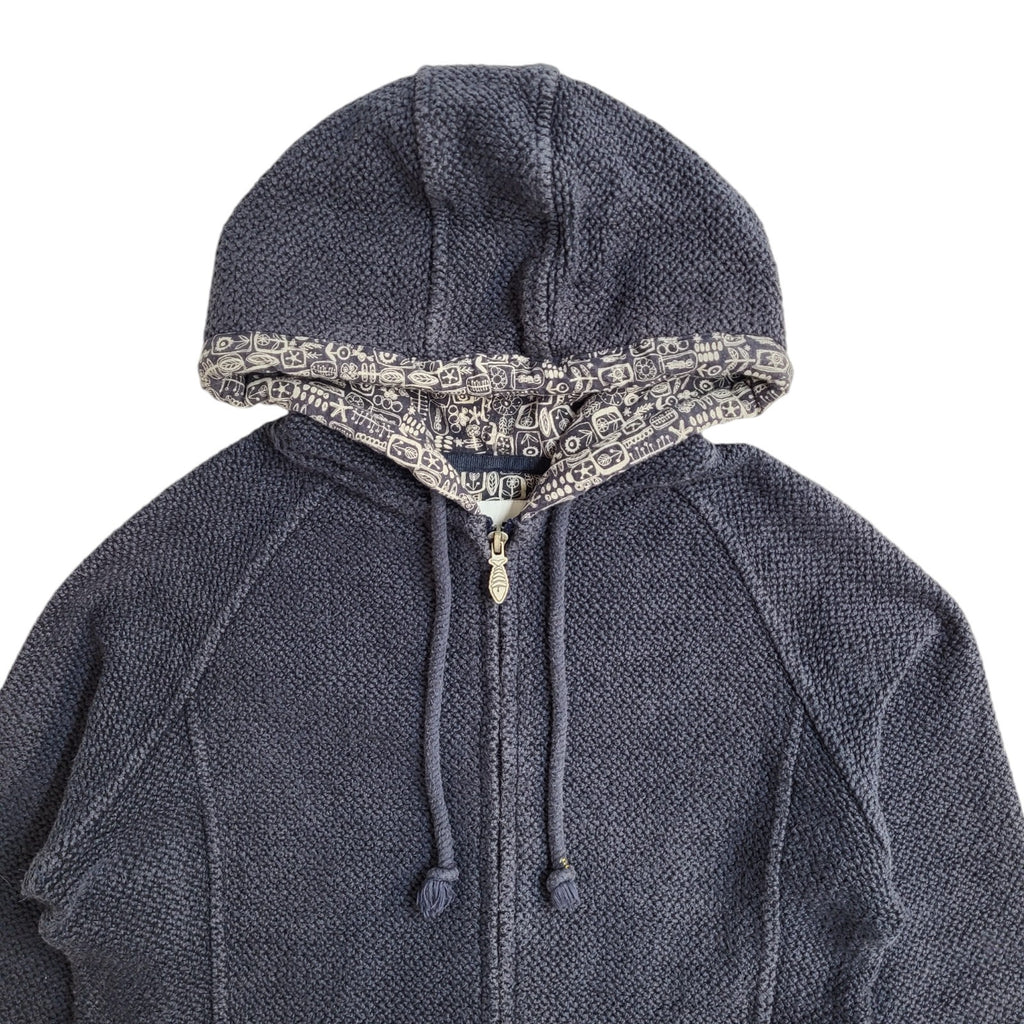 Weird Fish Vintage Y2K Blue Hooded Jacket UK Women's Size 12