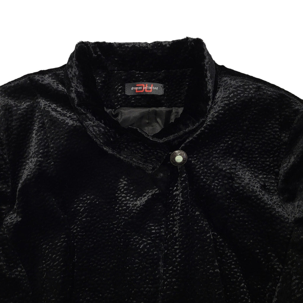 DU 90s Vintage Black Button Dress Jacket Uk Women's Size 20