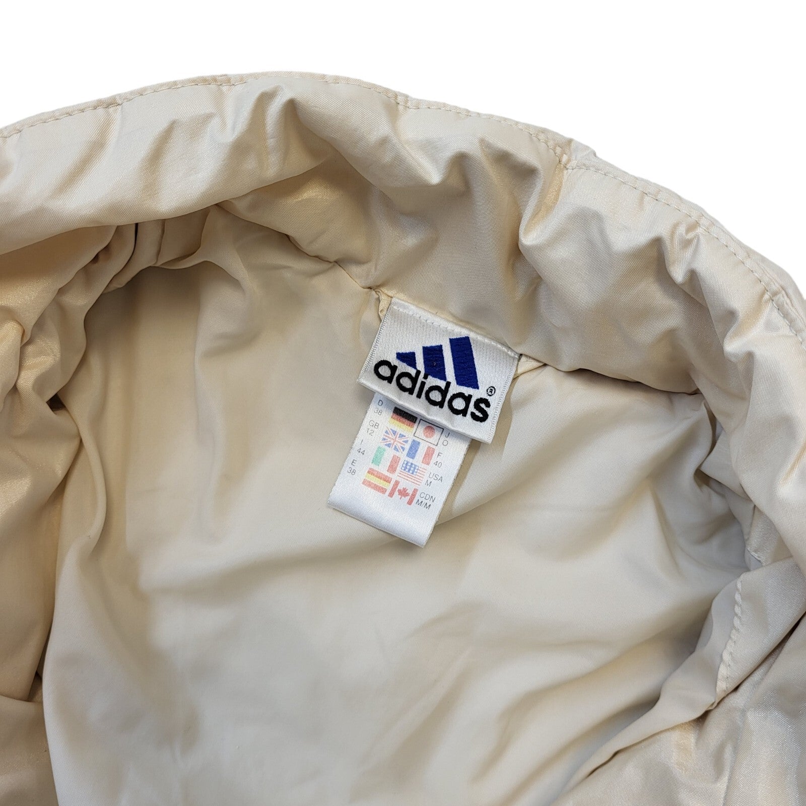 Adidas 90s Vintage Beige Zip Up Sports Jacket Women's Size 12