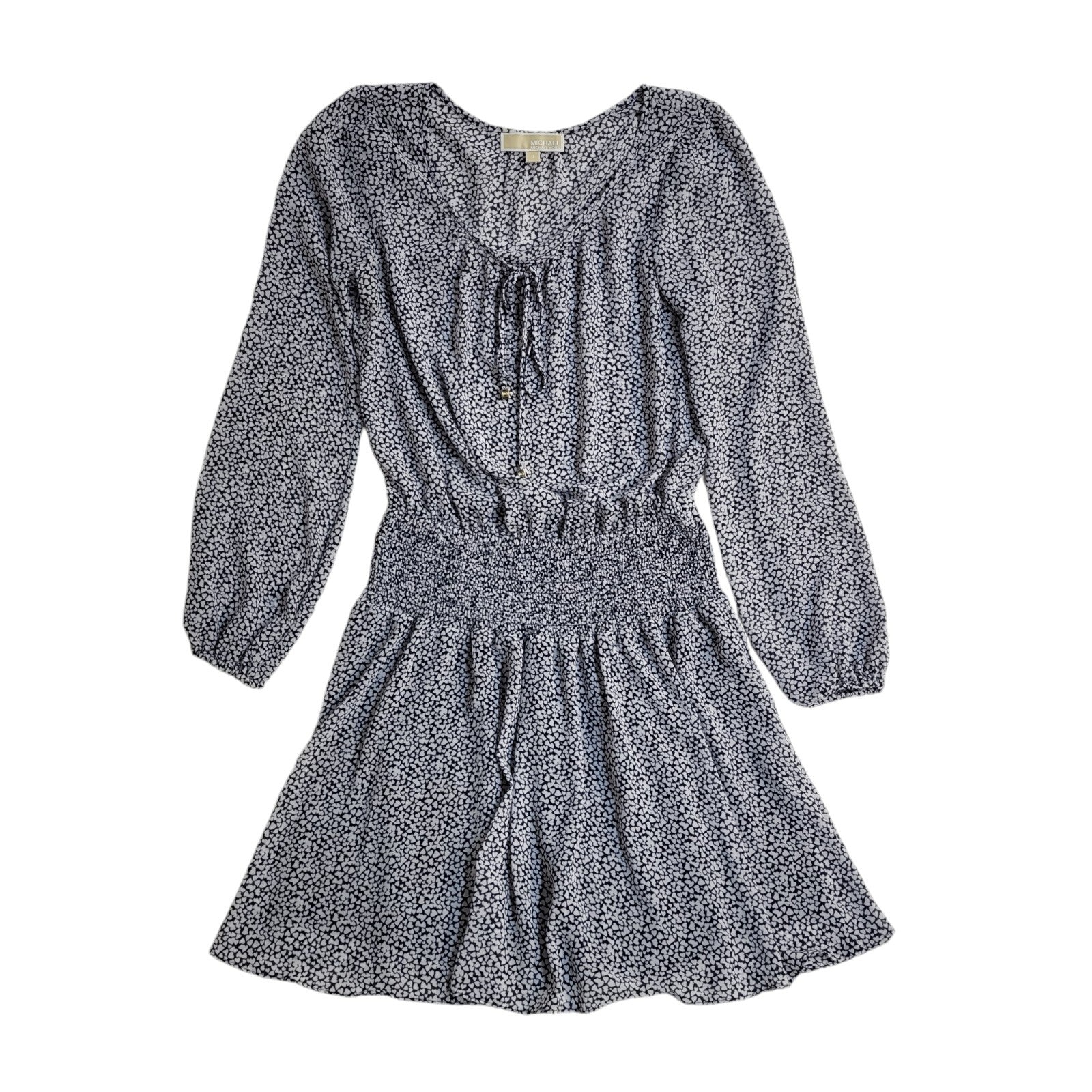 Michael Kors Vintage Y2K Blue White Long Sleeve Dress Women's UK Size S