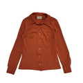 Vintage 70s Butte Knit Copper Button Blouse Uk Women's Size 12
