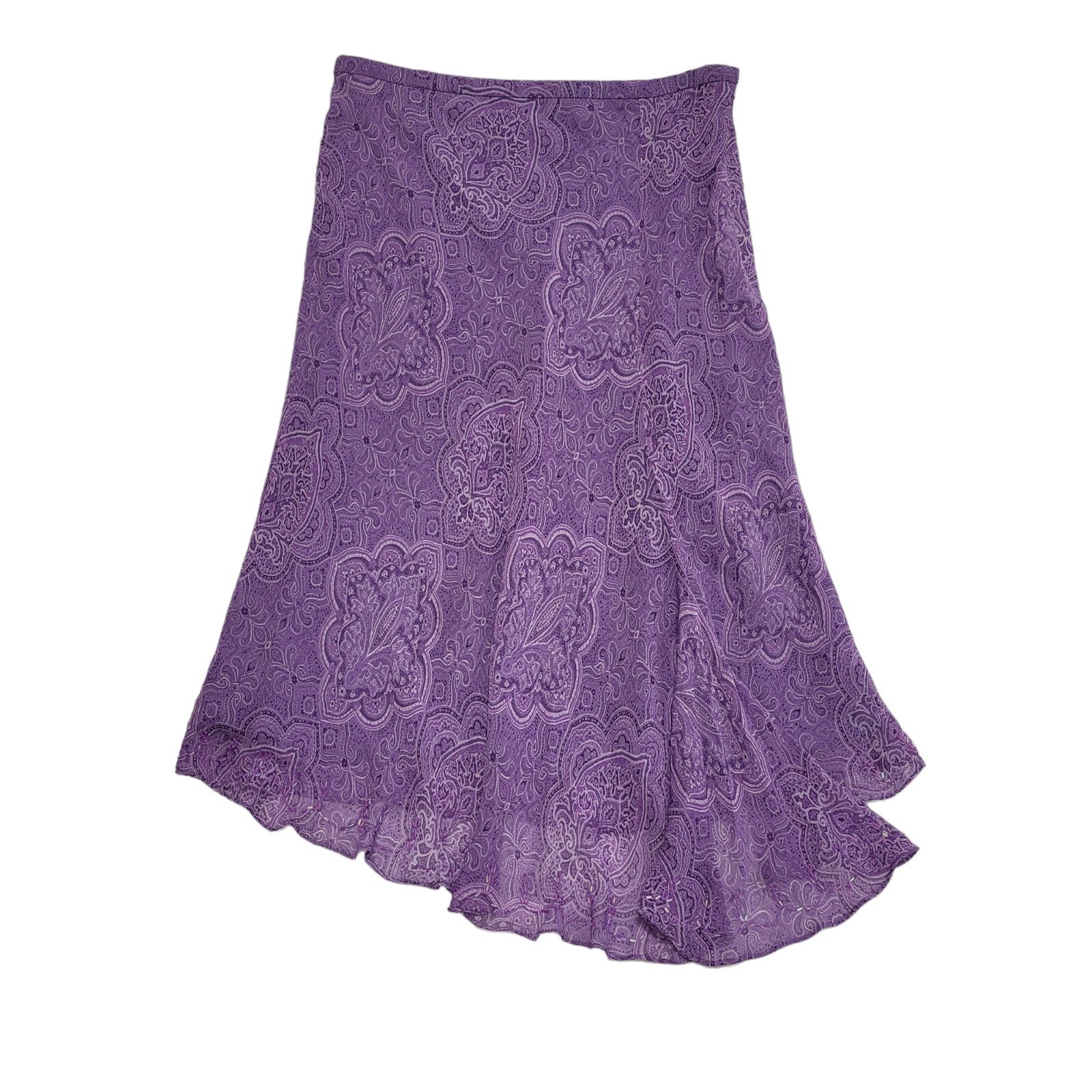 Valerie Stevens Y2K Purple Paisley Skirt Womens UK Size 10