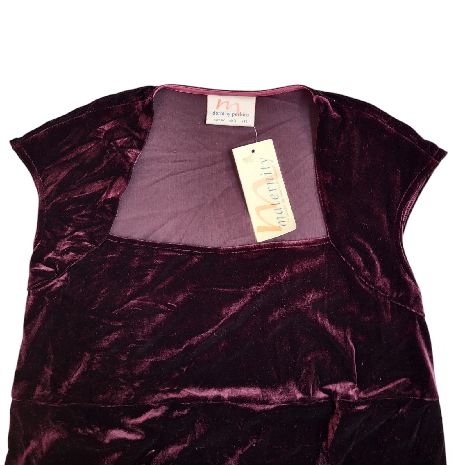 Dorothy Perkins 90's Sleeveless Long Velour Purple Dress BNWT Women's Size 14