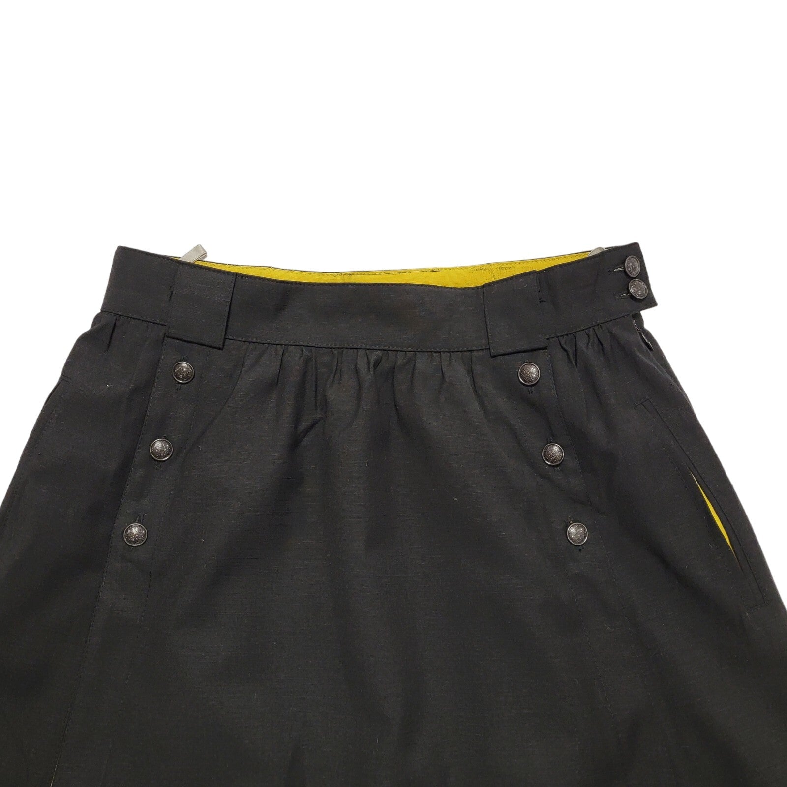Ravens Black & Yellow 80s Vintage Skirt Uk Women's UK Size 14