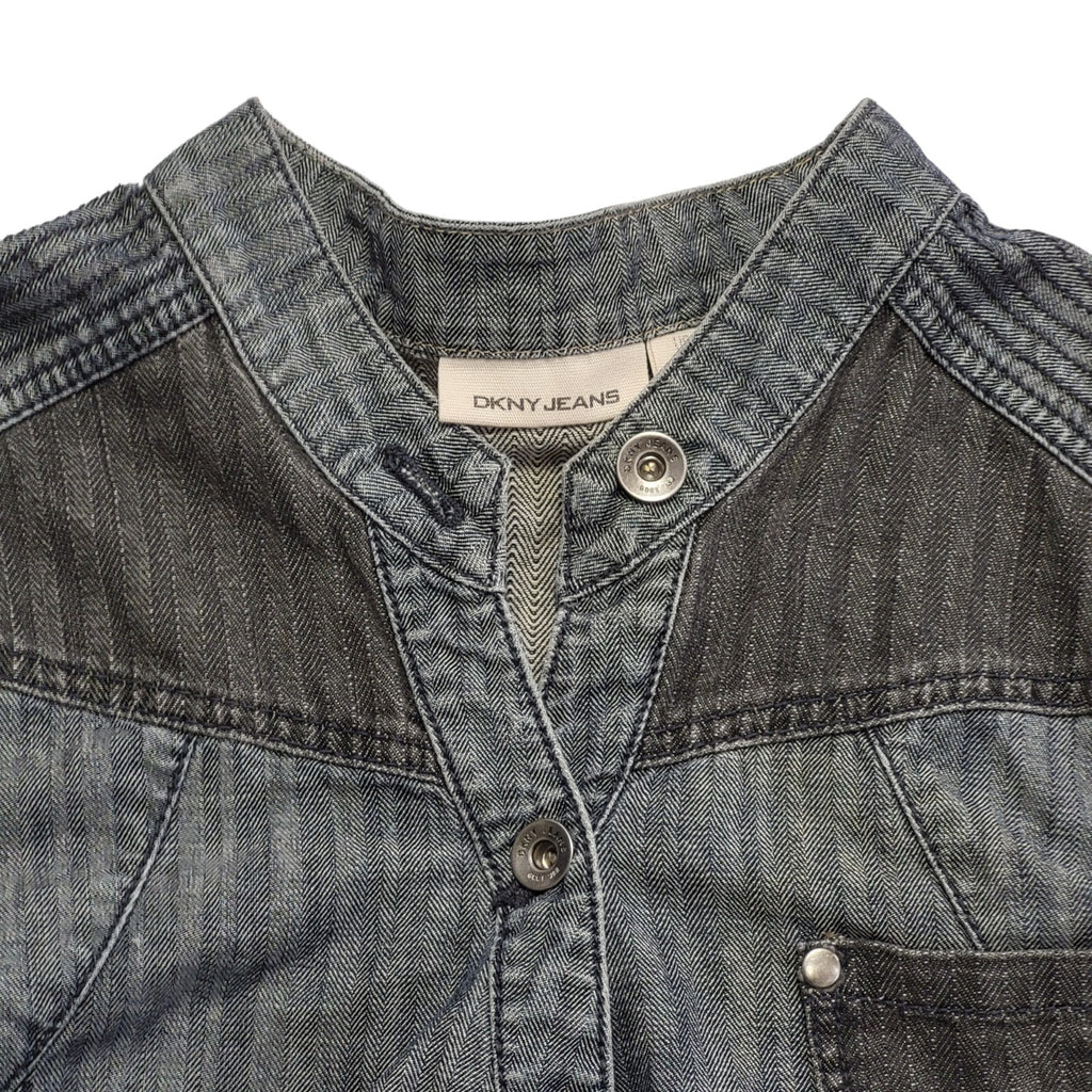 DKNY Jeans Denim Blue Button Up Short Sleeve Dress Womens Size XL