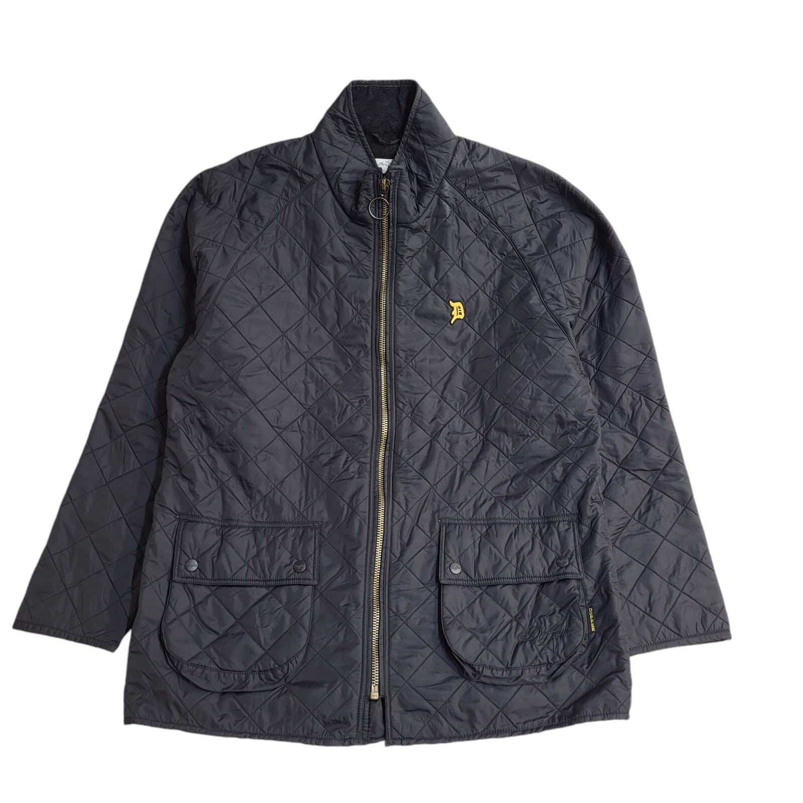 The Duffer Of George 90s Vintage Black Quilted Jacket Uk Men's Size XXL
