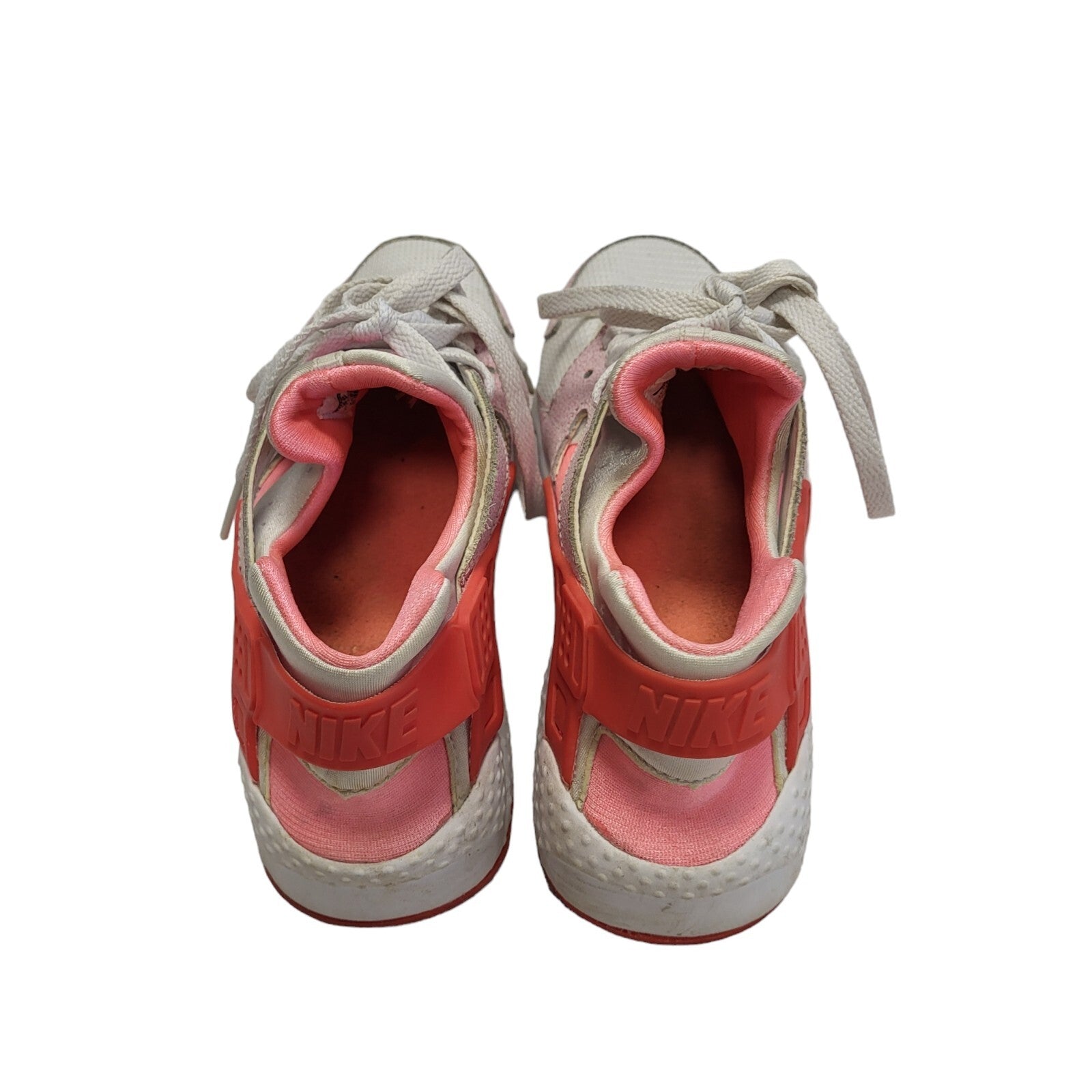 Nike Hurachi White & Pink Lace-up Sports Casual Trainers Uk Girl's Size 4.5