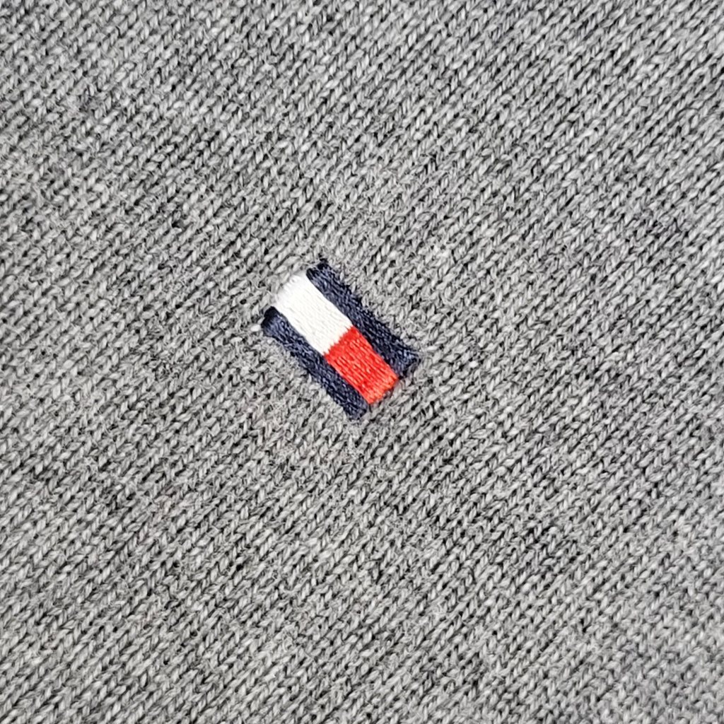Tommy Hilfiger Y2K Grey Round Neck Long Sleeve Jumper Men's UK Size S