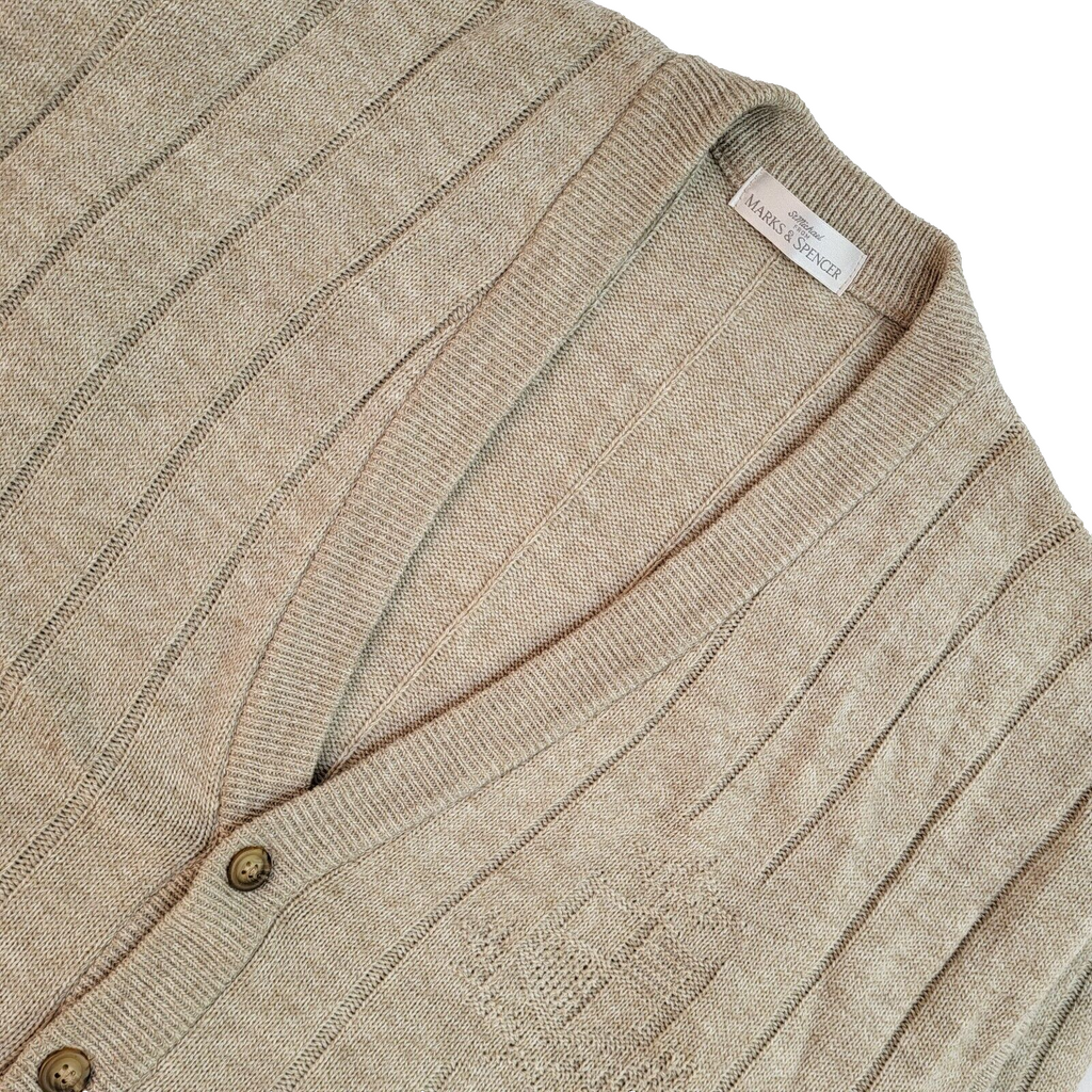 Marks & Spencer Vintage 90's Beige Cardigan UK Men's Size Medium