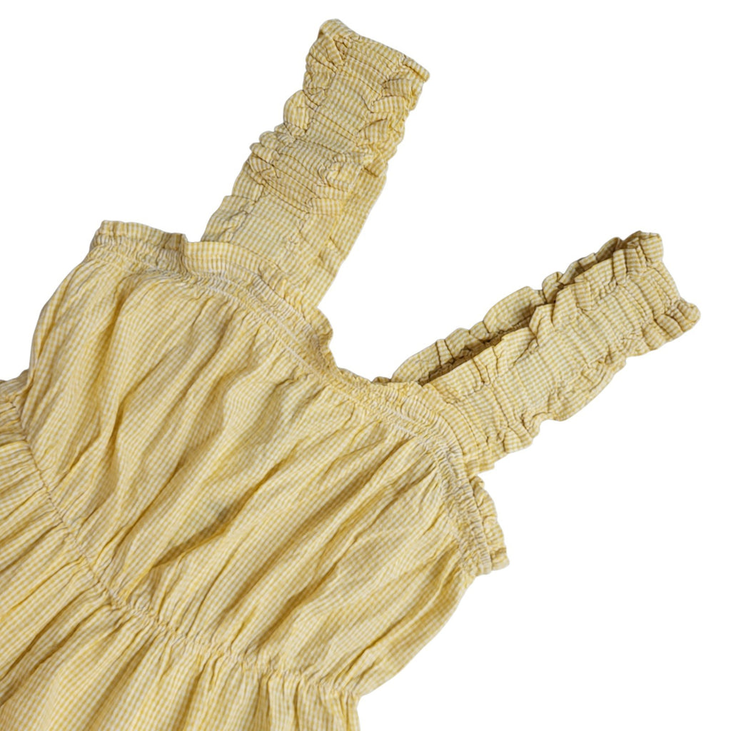 Barbour Abbey Dress Sunshine Yellow A-Line Check Midi Dress Women's Uk 18 BNWT