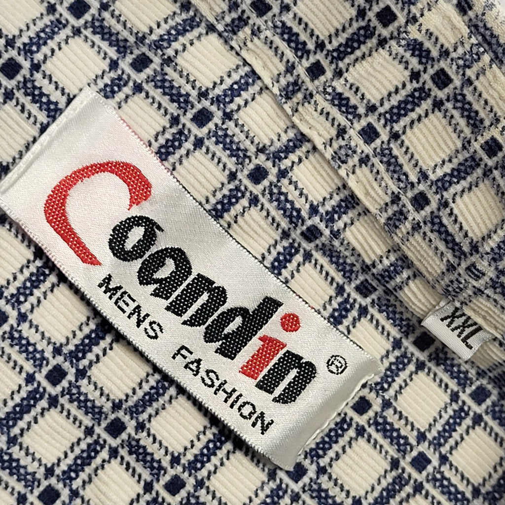 Coandin Vintage 80's Blue & White Checked Long Sleeve Shirt Mens UK Size XXL