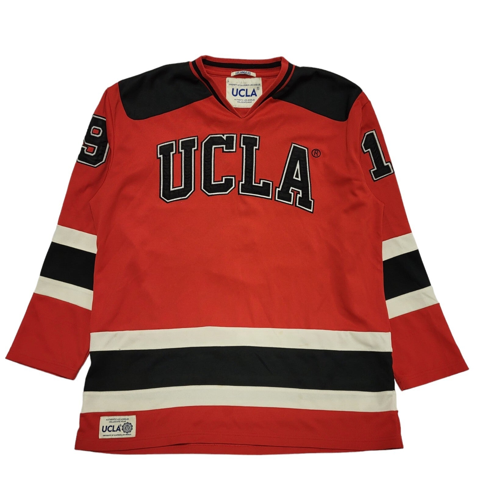 UCLA Vintage 90's Red, Black & White Long Sleeve College Jersey Mens UK L