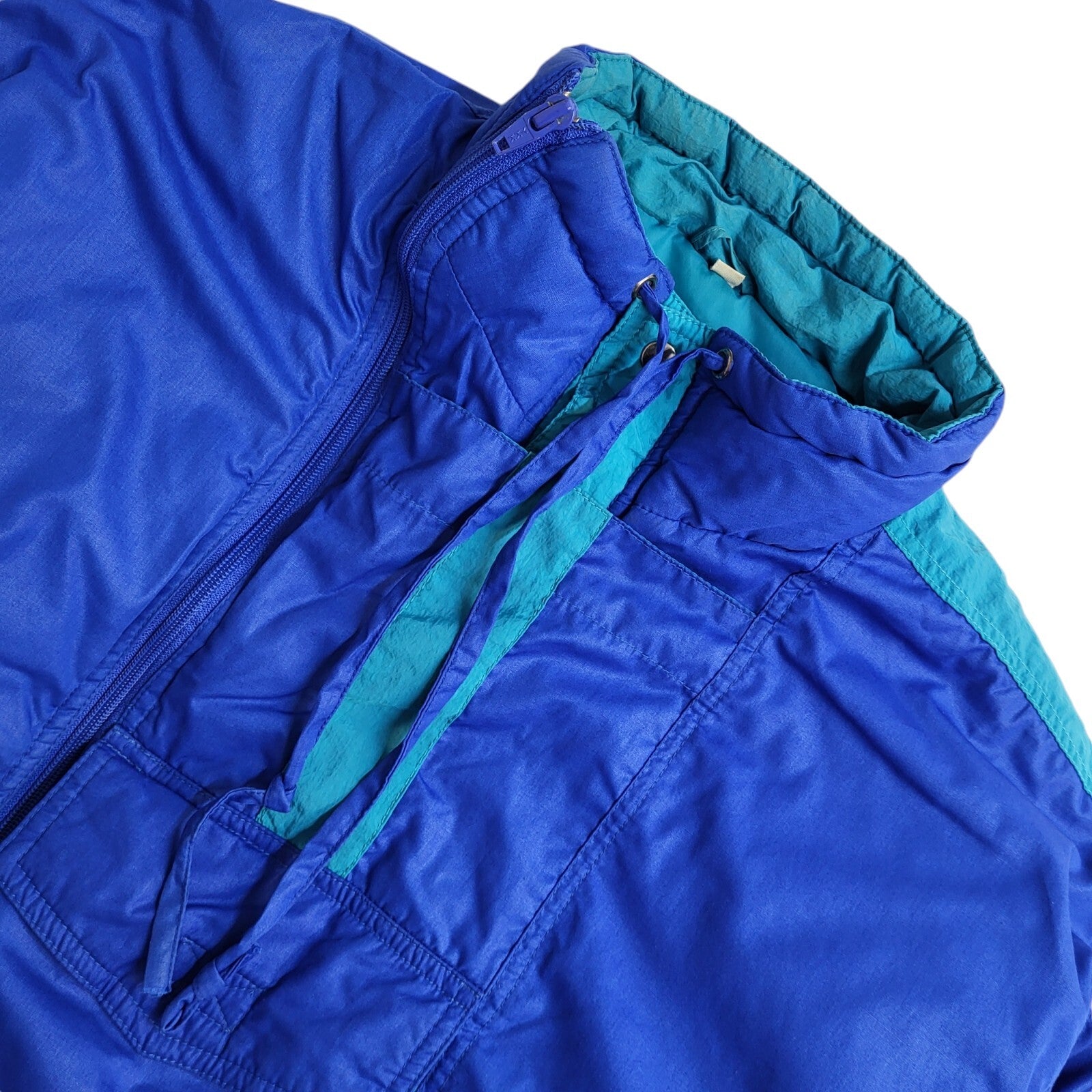 Vintage 80s Blue & Green Sportswear Jacket Uk Men's Size Medium