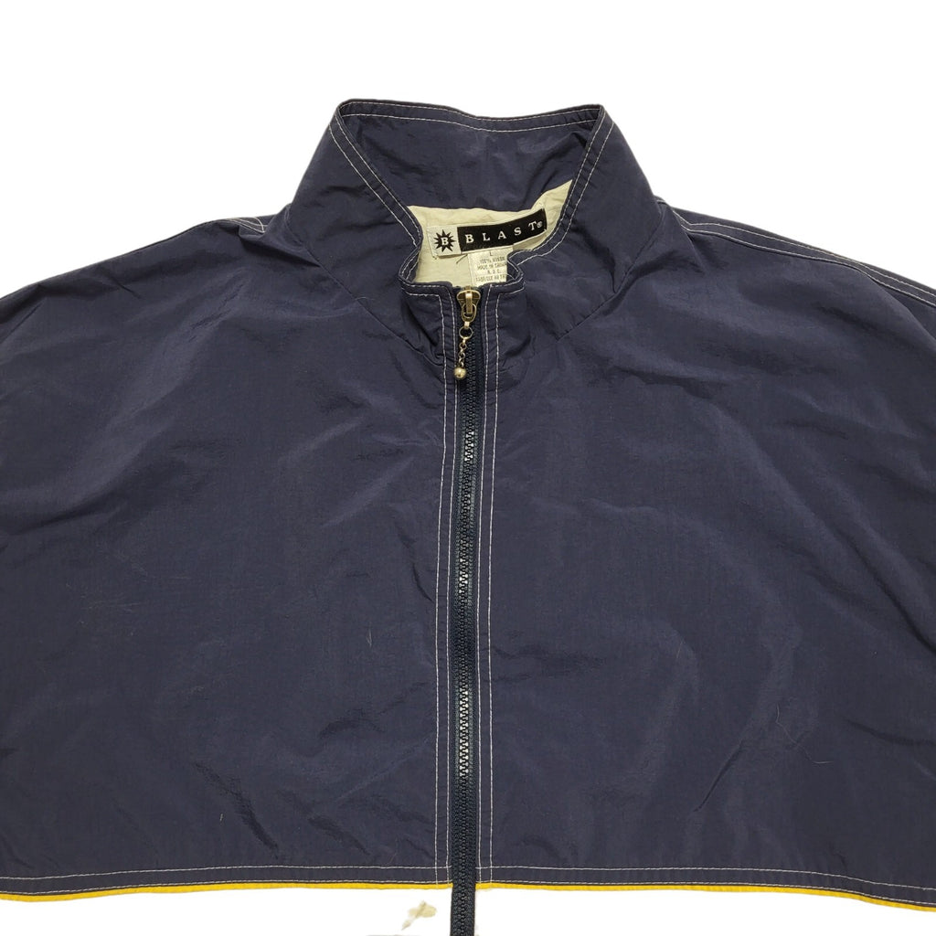 Blast Vintage 90s Blue & White Zipped Bomber Jacket Men's Size Large