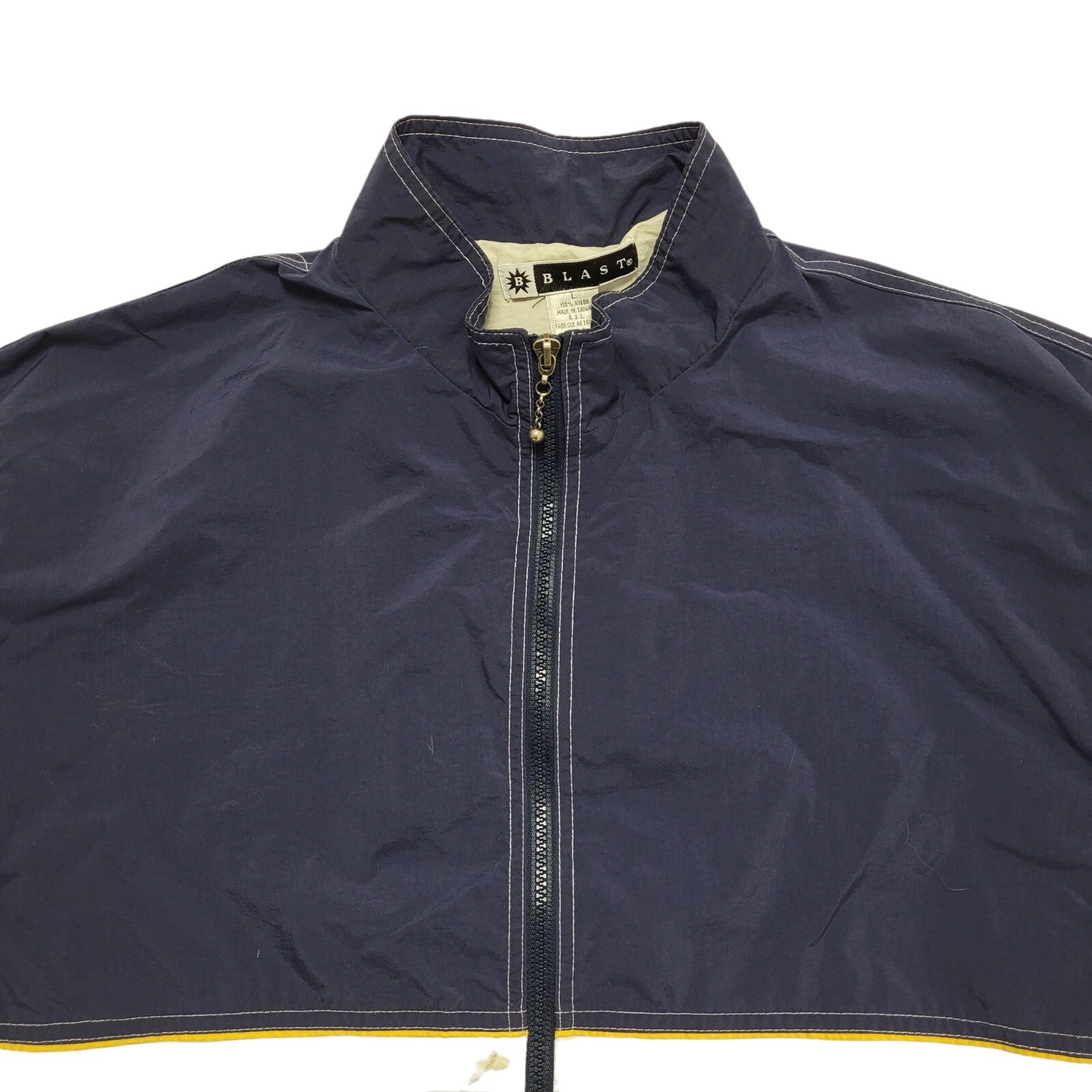 Blast Vintage 90s Blue & White Zipped Bomber Jacket Men's Size Large