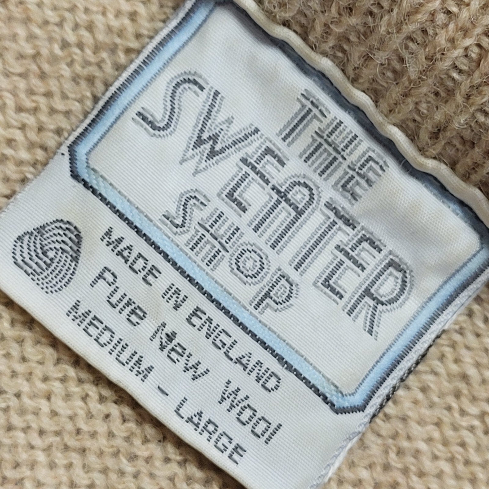 Sweater Shop Vintage 80's Beige Crew Neck Jumper Uk Men's Size XL